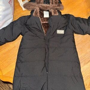 Black Winter Coat with Faux Fur Lining